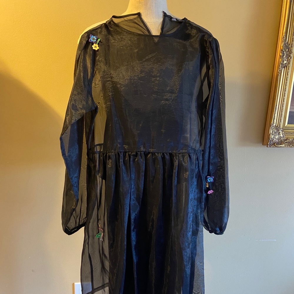 Sheer long sleeve dress